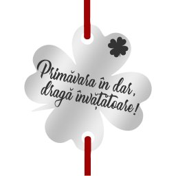Martisor Bratara Inox Trifoi Argintiu Primavara in Dar Invatatoare