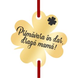 Martisor Bratara Inox Trifoi Auriu Primavara in Dar Mama