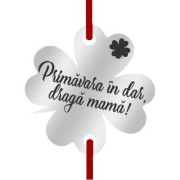Martisor Bratara Inox Trifoi Argintiu Primavara in Dar Mama