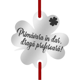 Martisor Bratara Inox Trifoi Argintiu Primavara in Dar Profesoara