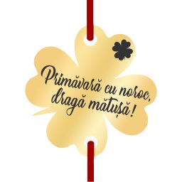 Martisor Bratara Inox Trifoi Auriu Primavara cu Noroc Matusa