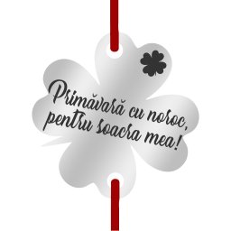 Martisor Bratara Inox Trifoi Argintiu Primavara cu Noroc Soacra