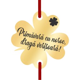 Martisor Bratara Inox Trifoi Auriu Primavara cu Noroc Verisoara