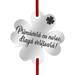 Martisor Bratara Inox Trifoi Argintiu Primavara cu Noroc Verisoara
