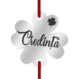 Martisor Bratara Inox Trifoi Argintiu Trifoias Credinta
