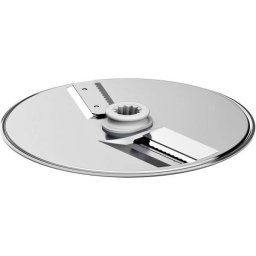 Accesoriu reversibil Bosch SuperCut Disc MUZ9SC1, Din otel inoxidabil, Functioneaza prin MUZ9VL1, Recomandat pentru felierea precisa a elementelor coapte sau fibroase (praz, telina), Lamela zigzag, Pentru gama