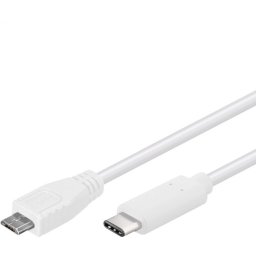 Cablu USB 2.0-C la micro USB-B T-T 0.6m Alb, ku31cb06w