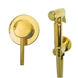 Baterie baie bideu, montaj incastrat ascuns, finisaj auriu gold , model rotund