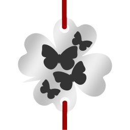 Martisor Bratara Inox Trifoi Argintiu Fluturasi