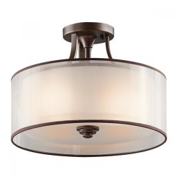 Semi-Plafonieră modernă Lacey, bronz, D-38cm, H-27cm, 3x100W-E27, KL-LACEY-SF-MB