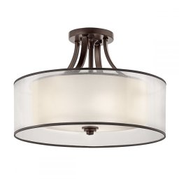 Semi-Plafoniera moderna Lacey, bronz, D:50,8cm, H:33,7cm, 4xE27, KL-LACEY-SFM-MB