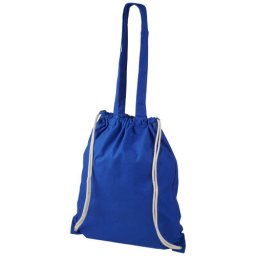 Saculet cu snur si manere lungi, Everestus, 20IAN162, Bumbac, Albastru