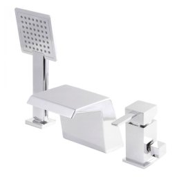 Baterie cada cascada, cu montaj pe cada 3 gauri crom, monocomanda, set de dus inclus