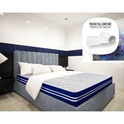 Saltea Ortopedica Green Future Tri Flexa 140x200 cm, memory foam, medie/tare, 20 cm, anatomica, ergonomica, husa antialergica