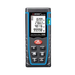 Telemetru laser profesional - Ruleta laser 100 m, SNDWAY, seria Profesional, precizie +/- 2mm, protectie IP54 (ploaie si praf), boloboc, placa reflectoare, Nivela circulara cu bula