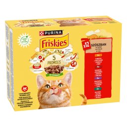 Hrană umedă pentru pisici Friskies în sos - pui, vită, miel, rață 12 x 85 g