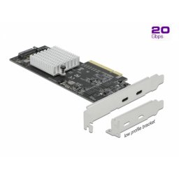 PCI Express cu 2 porturi externe SuperSpeed USB 20 Gbps (USB 3.2 Gen 2x2)-C Dual Channel LPFF, Delock 89011
