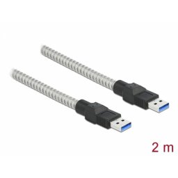 Cablu USB 3.2-A Gen 1 la USB-A T-T izolatie metalica 2m, Delock 86776