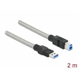 Cablu USB 3.2-A Gen 1 la USB-B T-T izolatie metalica 2m, Delock 86779