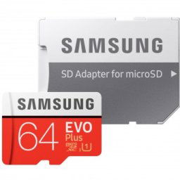 Card de memorie Samsung MicroSDXC EVO Plus (2020), 64GB, Class 10, UHS-1 + Adaptor