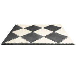 Covoras de joaca puzzle - Geometric Playspot, Negru / Bej