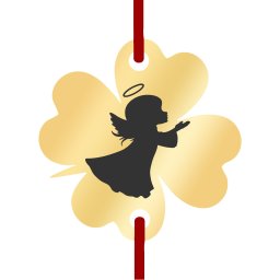 Martisor Bratara Inox Trifoi Auriu Ingeras