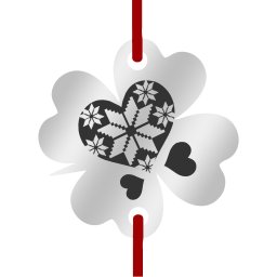 Martisor Bratara Inox Trifoi Argintiu Inima Motive Traditionale