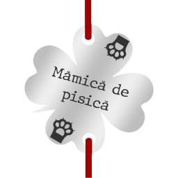 Martisor Bratara Inox Trifoi Argintiu Mamica de Pisica