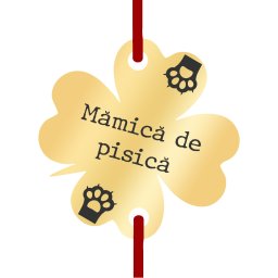 Martisor Bratara Inox Trifoi Auriu Mamica de Pisica
