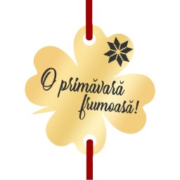 Martisor Bratara Inox Trifoi Auriu O primavara Frumoasa