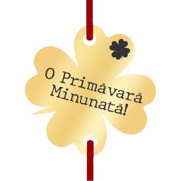 Martisor Bratara Inox Trifoi Auriu O primavara Minunata