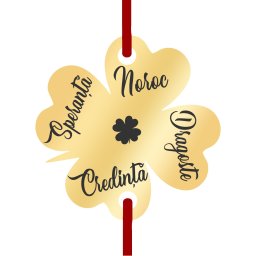 Martisor Bratara Inox Trifoi Auriu Cele Patru Foi ale Trifoiului