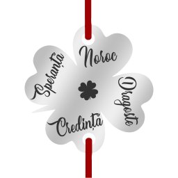 Martisor Bratara Inox Trifoi Argintiu Cele Patru Foi ale Trifoiului