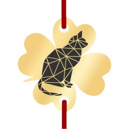 Martisor Bratara Inox Trifoi Auriu Pisica