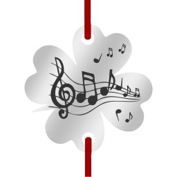 Martisor Bratara Inox Trifoi Argintiu Note Muzicale