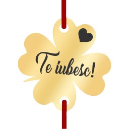 Martisor Bratara Inox Trifoi Auriu Te Iubesc