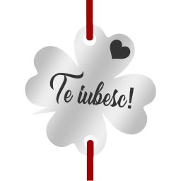 Martisor Bratara Inox Trifoi Argintiu Te Iubesc