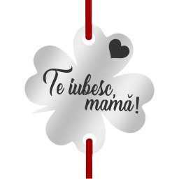 Martisor Bratara Inox Trifoi Argintiu Te Iubesc Mama