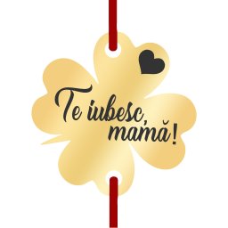 Martisor Bratara Inox Trifoi Auriu Te Iubesc Mama