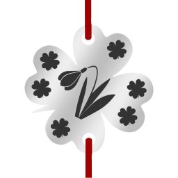 Martisor Bratara Inox Trifoi Argintiu Ghiocel cu Trifoi