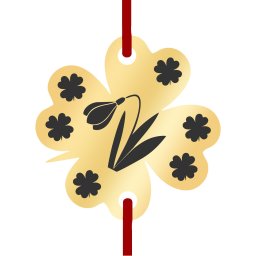 Martisor Bratara Inox Trifoi Auriu Ghiocel cu Trifoi