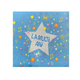 Set 20 servetele albastre La multi ani 33 x 33 cm