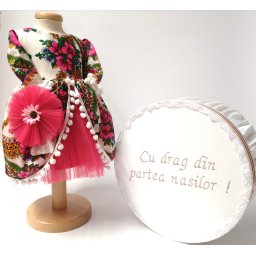 Set Traditional Botez Fetita - Costumas + Cutie trusou - TUL