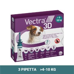 Vectra 3D - spot-on, soluție antiparazitară 3 x 1,6 ml pentru câini de talie mică (4-10 kg, verde)