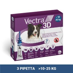 Vectra 3D - spot-on, soluție antiparazitară 3 x 3,6 ml pentru câini de talie medie (10-25 kg, albastru)