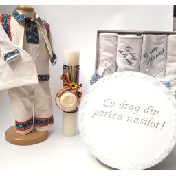 Set Traditional Botez Baiat - Costumas + Trusou + Cutie + Lumanare 3