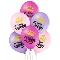 Set 6 baloane latex micuta regina little queen 30 cm