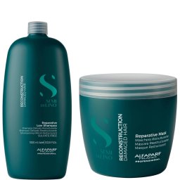 Set Alfaparf Semi Di Lino Reconstruction, Sampon 1000 ml + Masca, 500 ml