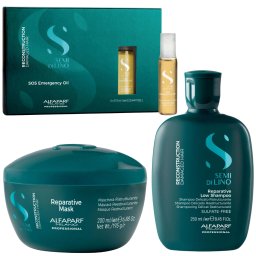 Set Alfaparf Semi Di Lino Reconstruction, Sampon 250 ml + Masca 200 ml, + Serum 6 x 13 ml