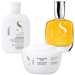 Set Alfaparf Semi Di Lino Diamond Iluminating, Sampon 250 ml + Masca 200 ml + Serum 50 ml